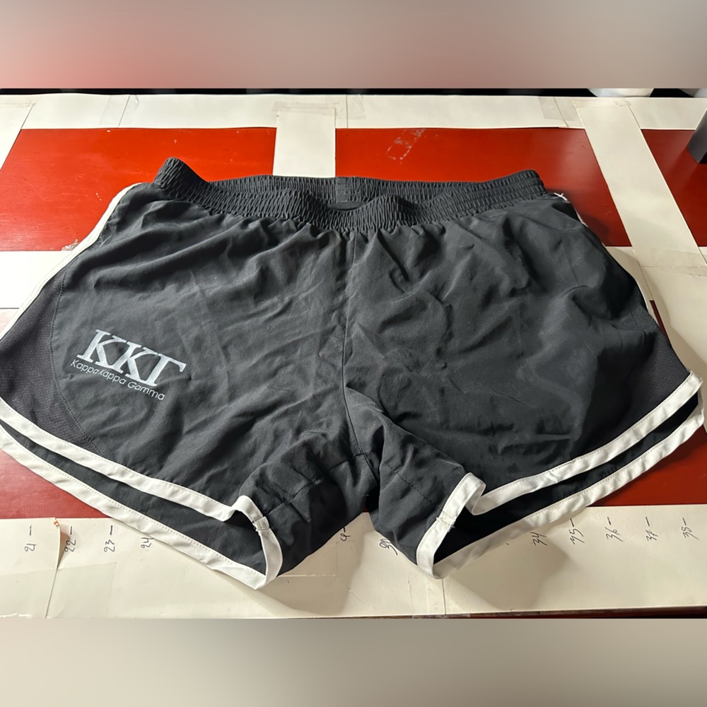 KKG.  M.  Black Athletic Shorts with White Trim